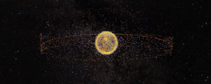 Rendering of Earth orbiting space debris. Credit: NOAA